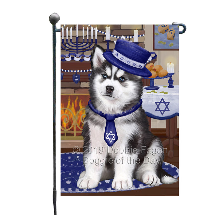 Happy Hanukkah Siberian Husky Dog Garden Flag GFLG65842
