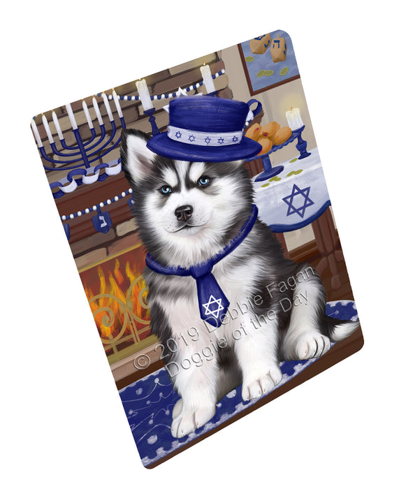 Happy Hanukkah Siberian Husky Dog Cutting Board - For Kitchen - Scratch & Stain Resistant - Designed To Stay In Place - Easy To Clean By Hand - Perfect for Chopping Meats, Vegetables