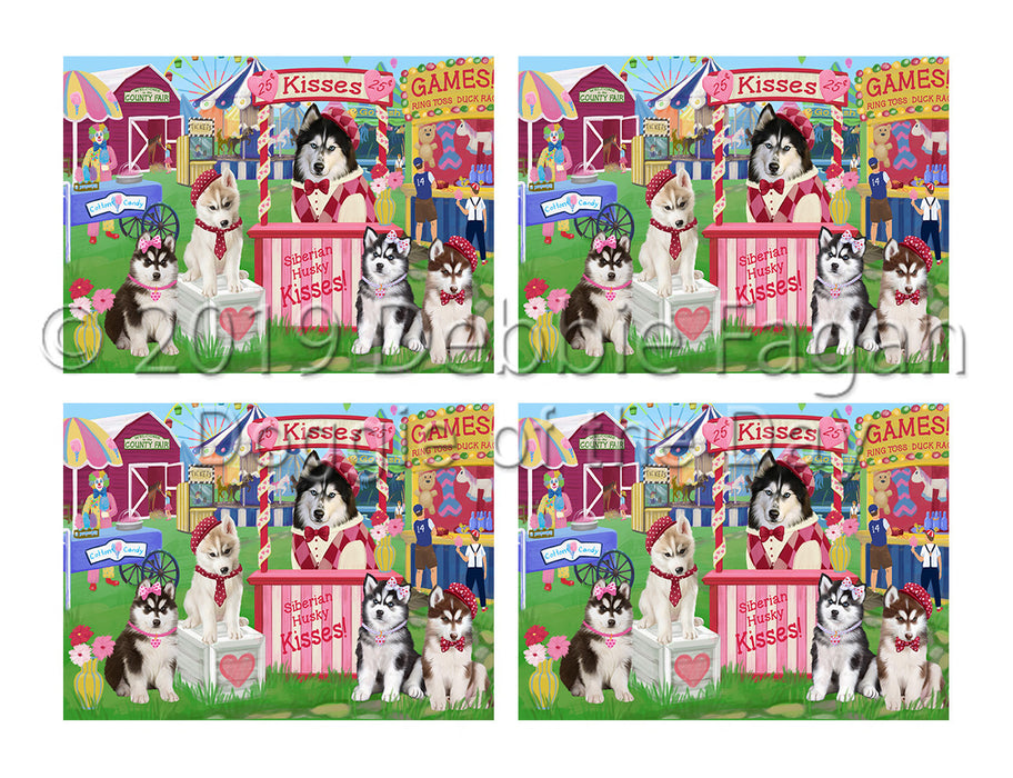 Carnival Kissing Booth Siberian Husky Dogs Placemat