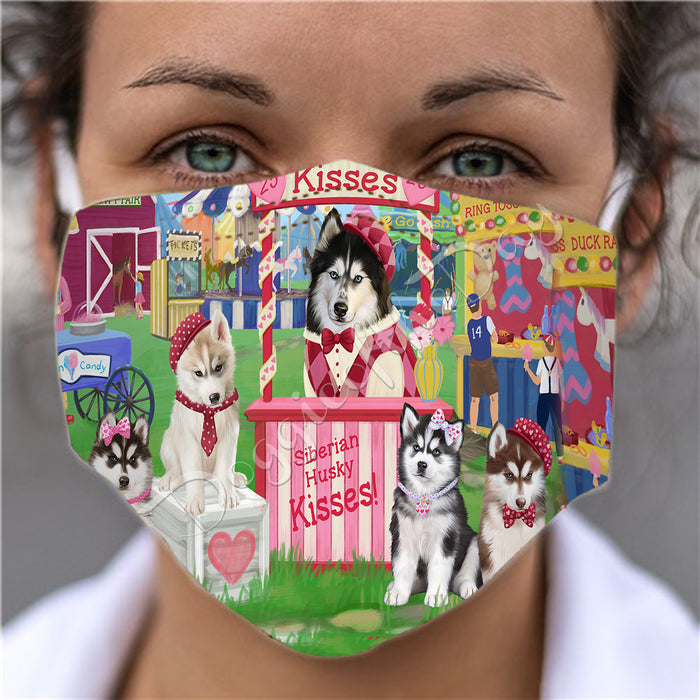 Carnival Kissing Booth Siberian Husky Dogs Face Mask FM48085