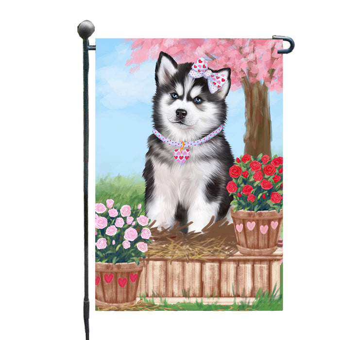 Personalized Rosie 25 Cent Kisses Siberian Husky Dog Custom Garden Flag GFLG64805