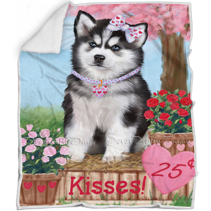 Rosie 25 Cent Kisses Siberian Husky Dog Blanket BLNKT125571