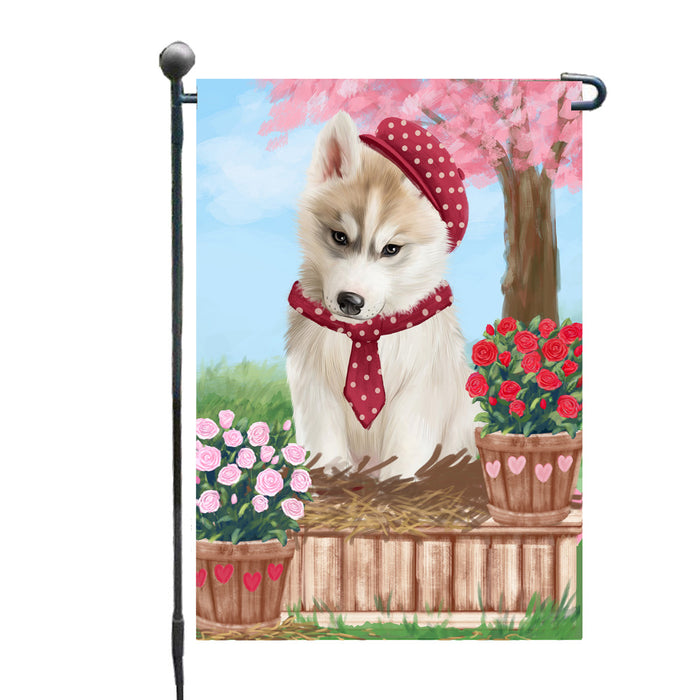 Personalized Rosie 25 Cent Kisses Siberian Husky Dog Custom Garden Flag GFLG64806