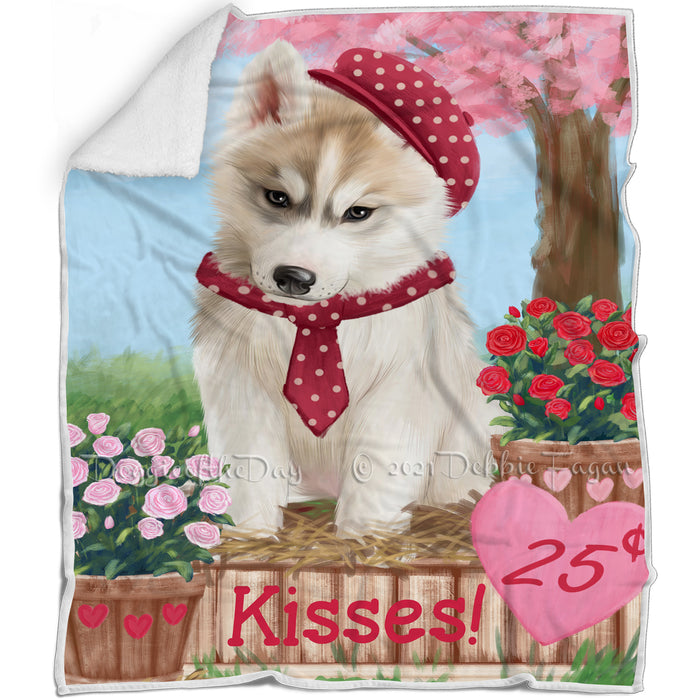 Rosie 25 Cent Kisses Siberian Husky Dog Blanket BLNKT125580