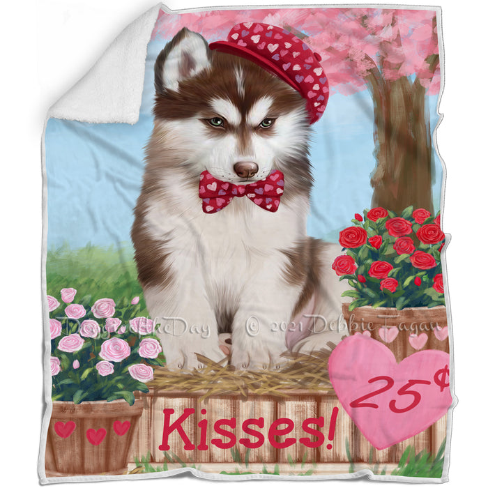 Rosie 25 Cent Kisses Siberian Husky Dog Blanket BLNKT125589