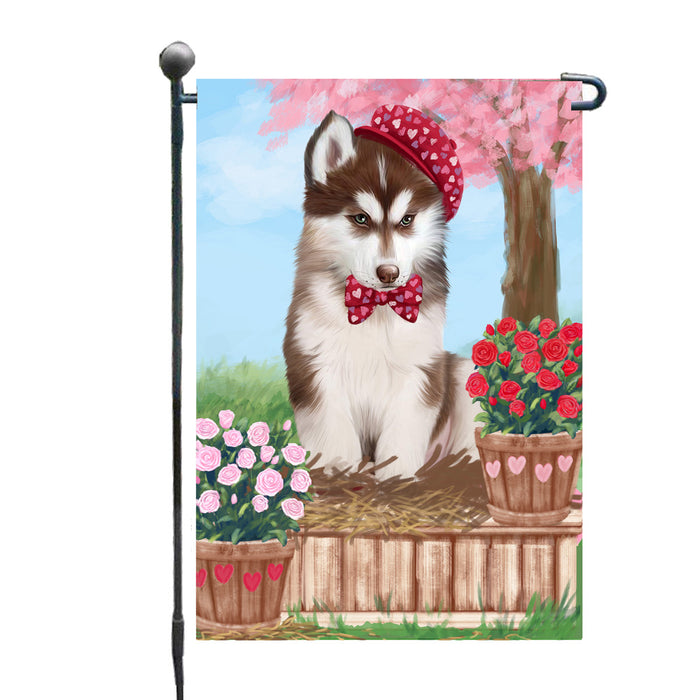 Personalized Rosie 25 Cent Kisses Siberian Husky Dog Custom Garden Flag GFLG64807