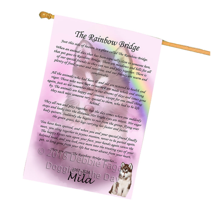 Rainbow Bridge Siberian Husky Dog House Flag FLG56413