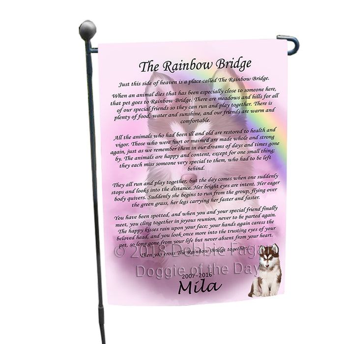 Rainbow Bridge Siberian Husky Dog Garden Flag GFLG56277