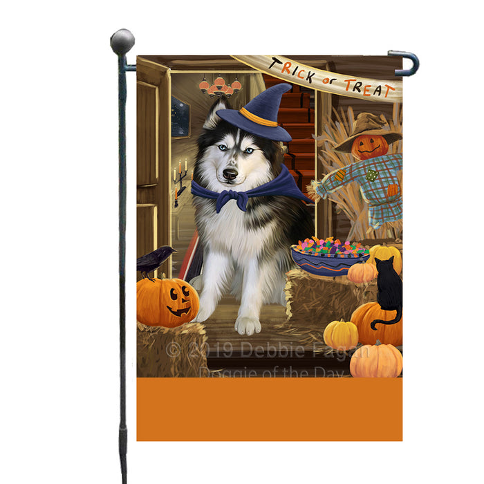 Personalized Enter at Own Risk Trick or Treat Halloween Siberian Husky Dog Custom Garden Flags GFLG-DOTD-A59735