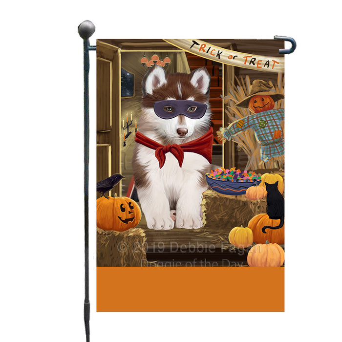 Personalized Enter at Own Risk Trick or Treat Halloween Siberian Husky Dog Custom Garden Flags GFLG-DOTD-A59737