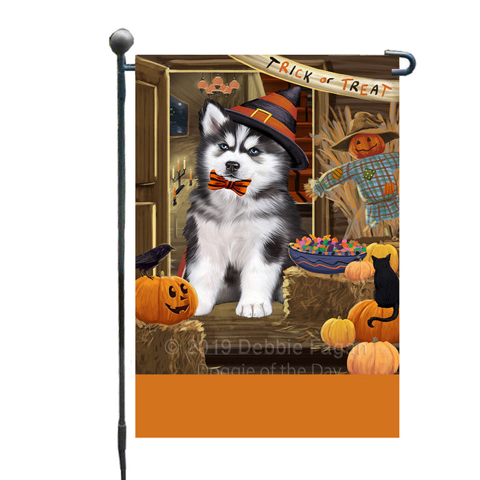 Personalized Enter at Own Risk Trick or Treat Halloween Siberian Husky Dog Custom Garden Flags GFLG-DOTD-A59739