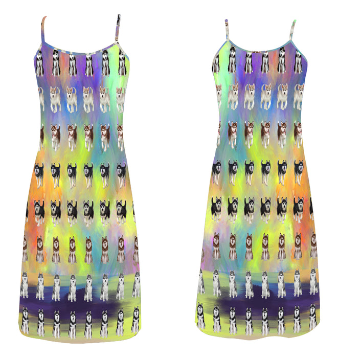 Paradise Wave Siberian Husky Dogs Alcestis Slip Dress