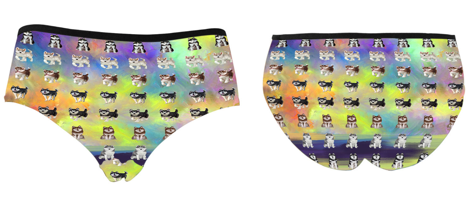 Paradise Wave Siberian Husky Dogs High Waist Women's Briefs