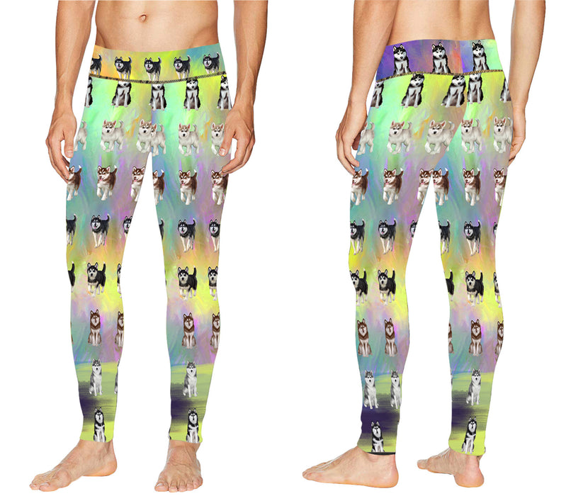 Paradise Wave Siberian Husky Dogs All Over Print Meggings