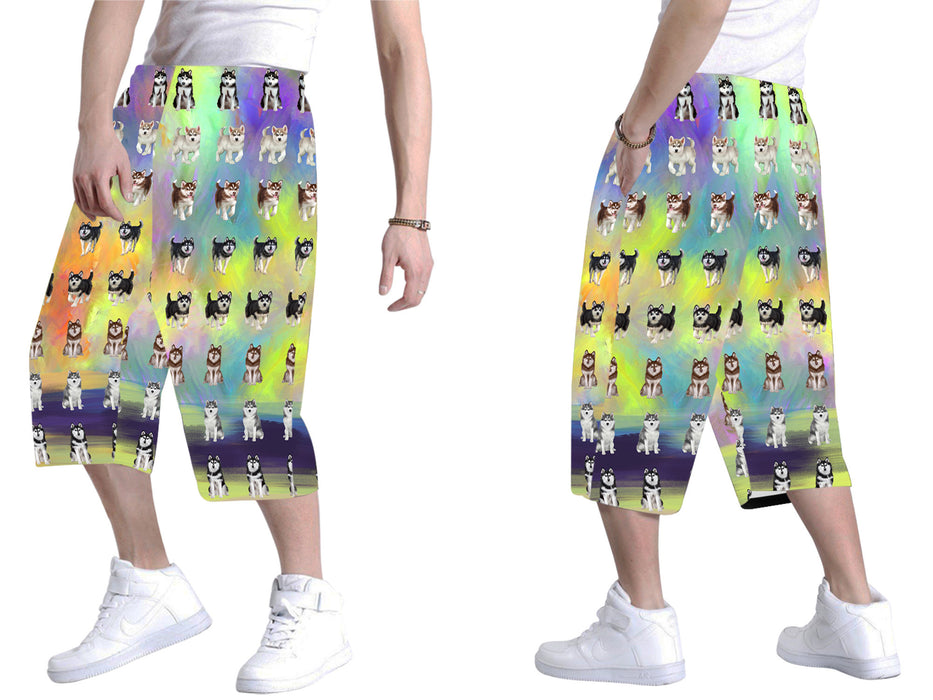 Paradise Wave Siberian Husky Dogs All Over Print Men's Baggy Shorts