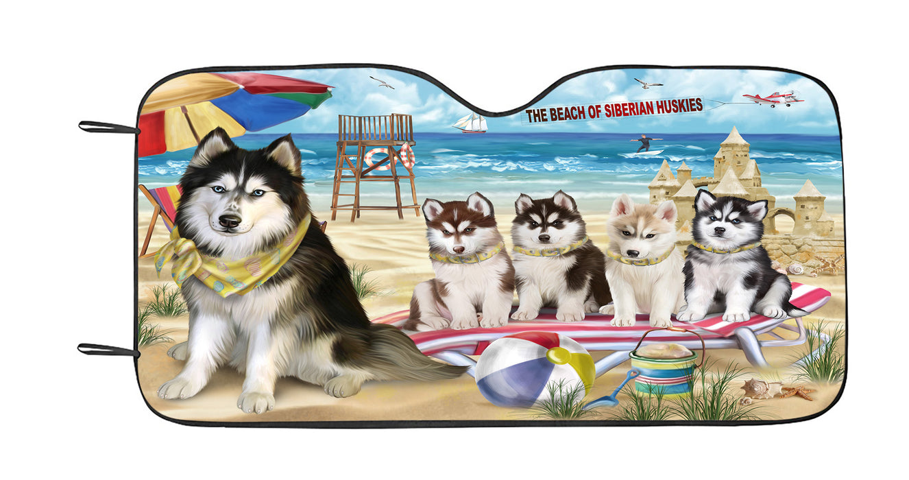 Pet Friendly Beach Siberian Husky Dogs Car Sun Shade