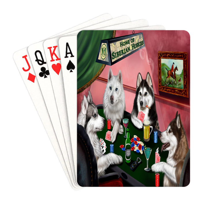 Home of Siberian Husky Dogs Playing Poker Playing Card Decks