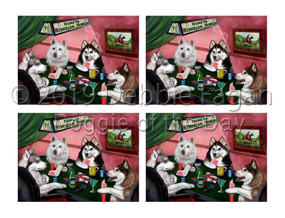 Home of  Siberian Husky Dogs Playing Poker Placemat