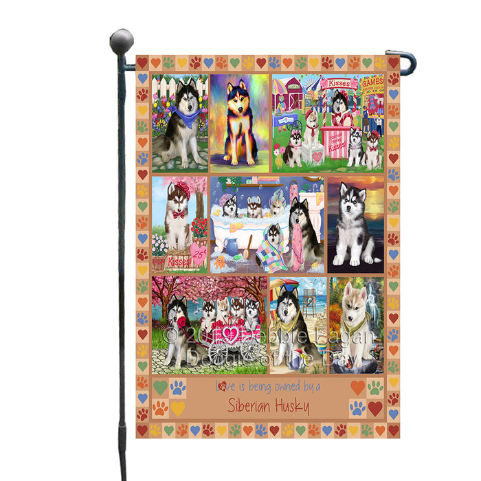 Love is Being Owned Siberian Husky Dog Beige Garden Flag GFLG65485