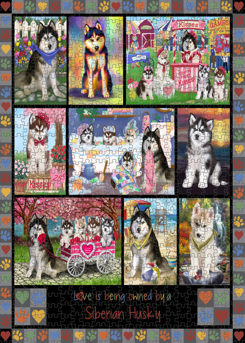 Love is Being Owned Siberian Husky Dog Grey Puzzle with Photo Tin PUZL98664