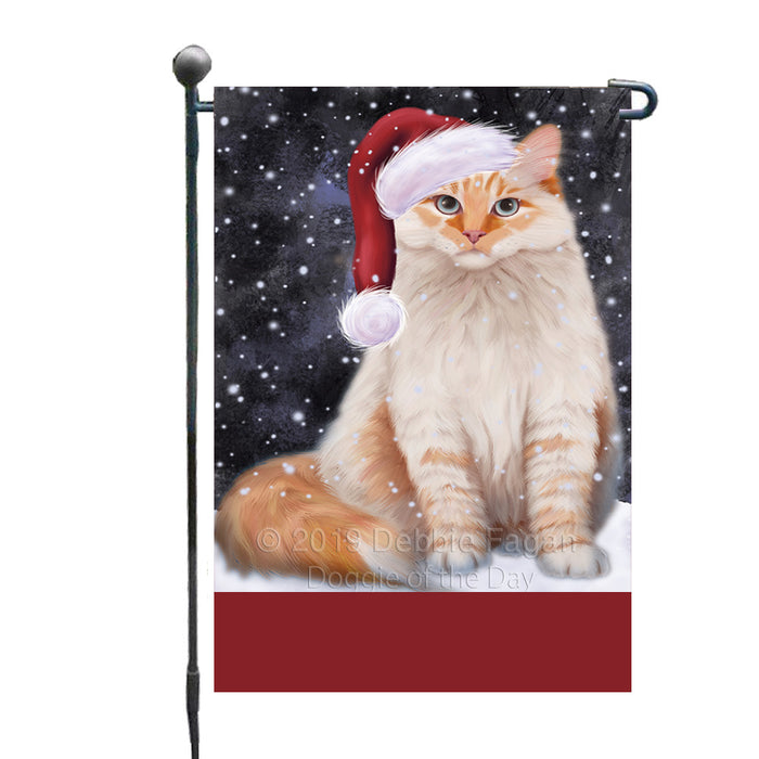 Personalized Let It Snow Happy Holidays Siberian Red Cat Custom Garden Flags GFLG-DOTD-A62456