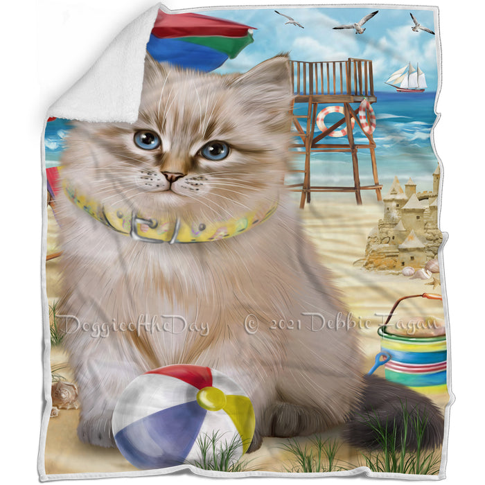 Pet Friendly Beach Siberian Cat Blanket BLNKT105024