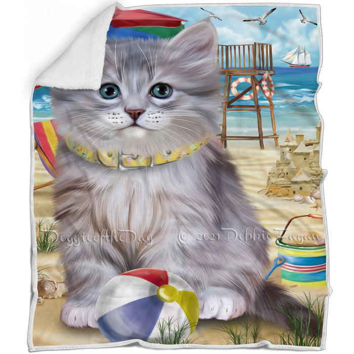Pet Friendly Beach Siberian Cat Blanket BLNKT105033