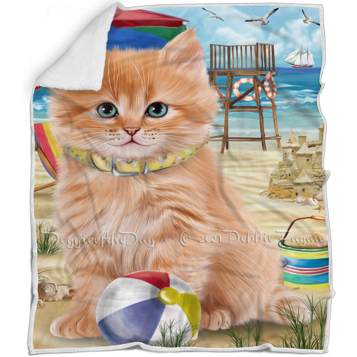 Pet Friendly Beach Siberian Cat Blanket BLNKT105042