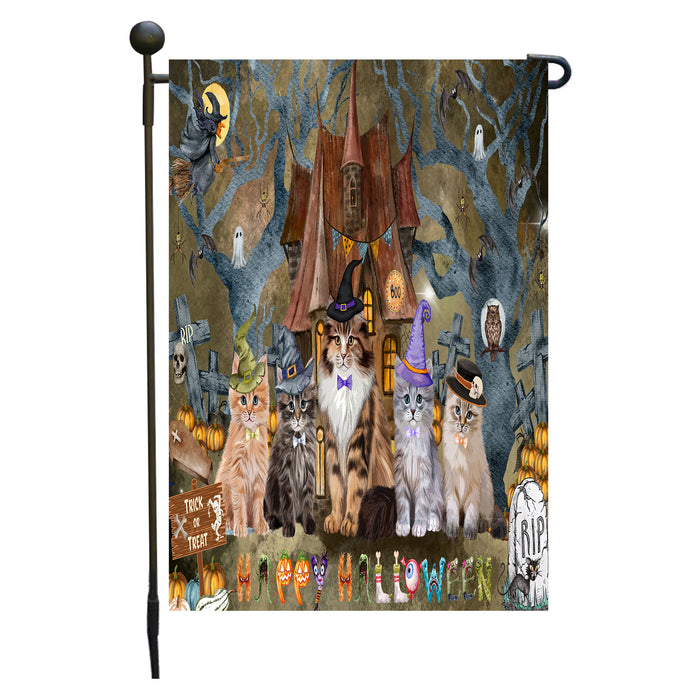 Siberian Cats Garden Flag: Explore a Variety of Designs, Personalized, Custom, Weather Resistant, Double-Sided, Outdoor Garden Halloween Yard Decor for Cat and Pet Lovers