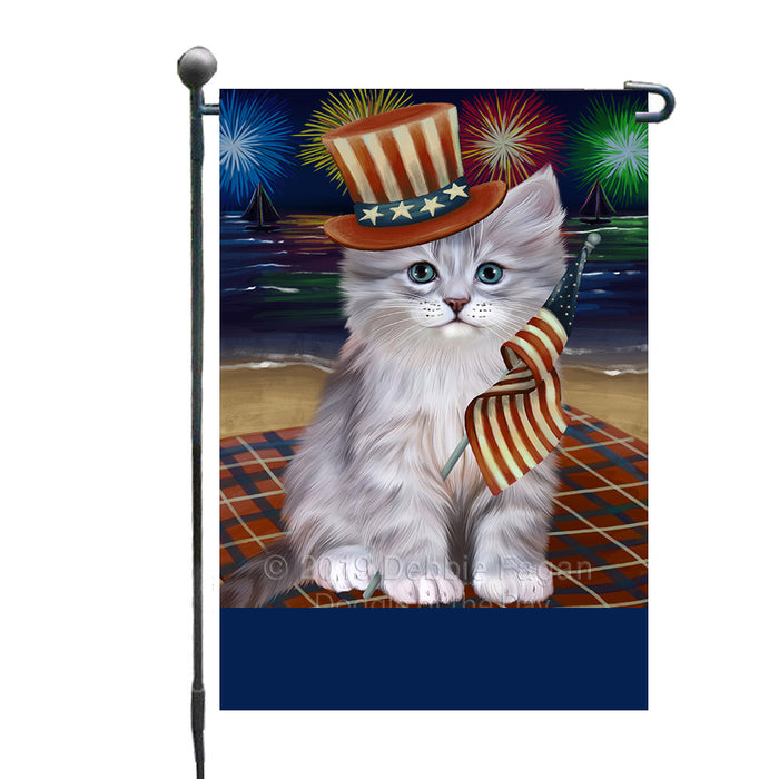 Personalized 4th of July Firework Siberian Cat Custom Garden Flags GFLG-DOTD-A58097