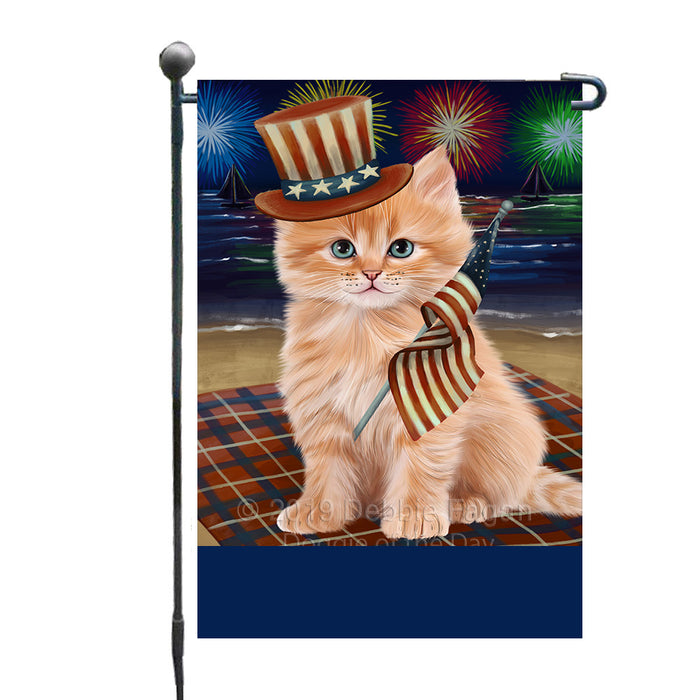Personalized 4th of July Firework Siberian Cat Custom Garden Flags GFLG-DOTD-A58099