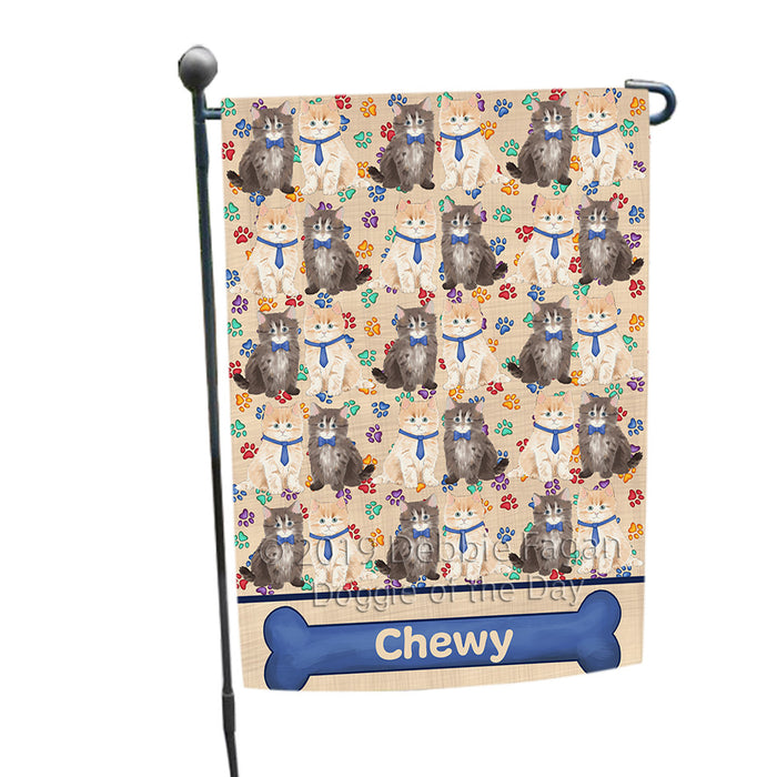 Rainbow Paw Print Siberian Cats Garden Flag GFLG65329