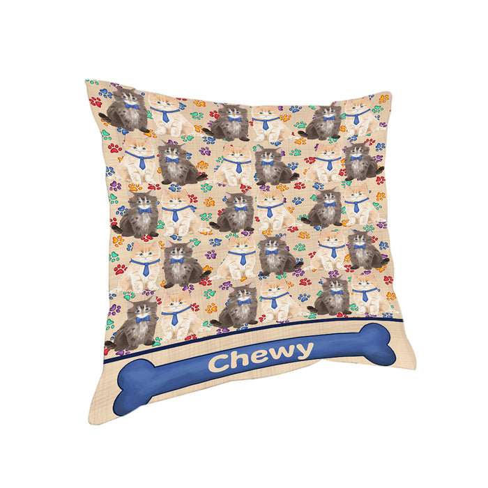 Rainbow Paw Print Siberian Cats Pillow PIL84420