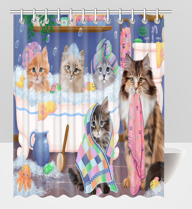 Rub A Dub Dogs In A Tub Siberian Cats Shower Curtain