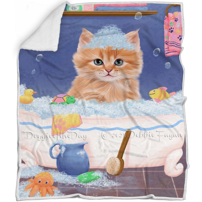 Rub A Dub Dog In A Tub Siberian Cat Blanket BLNKT143161