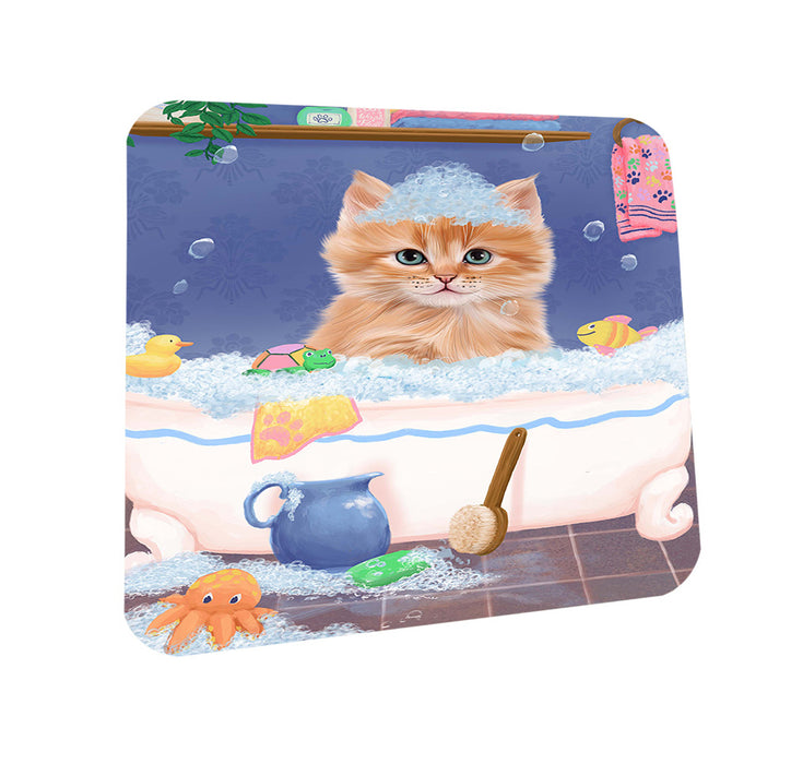 Rub A Dub Dog In A Tub Siberian Cat Coasters Set of 4 CST57410