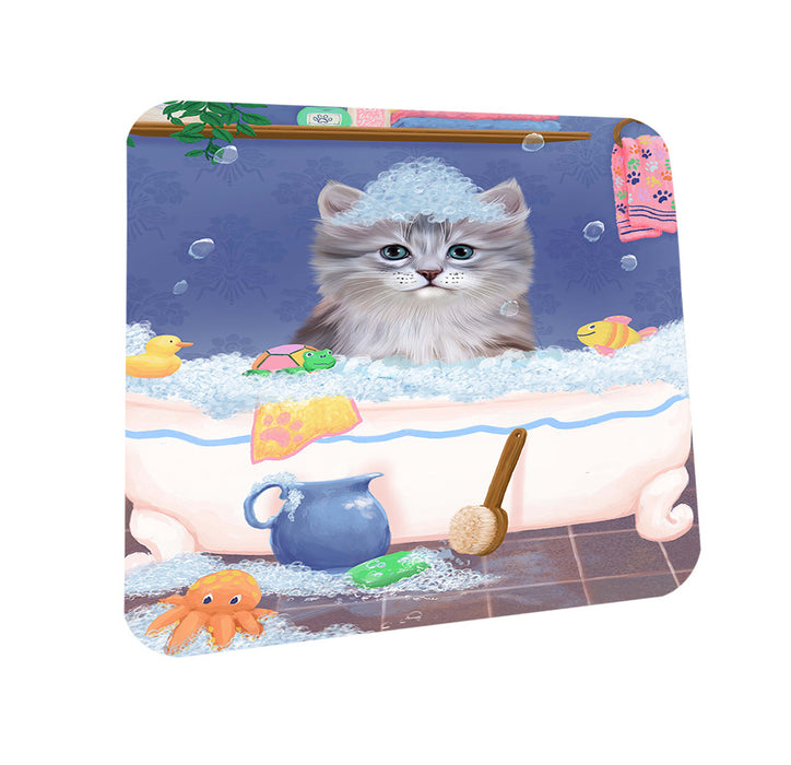 Rub A Dub Dog In A Tub Siberian Cat Coasters Set of 4 CST57411