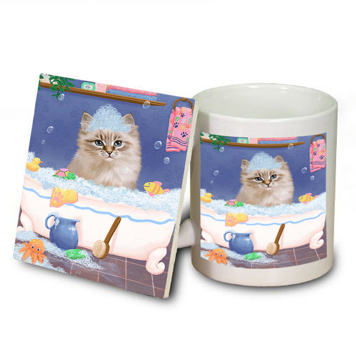 Rub A Dub Dog In A Tub Siberian Cat Mug and Coaster Set MUC57446