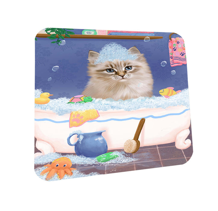 Rub A Dub Dog In A Tub Siberian Cat Coasters Set of 4 CST57412