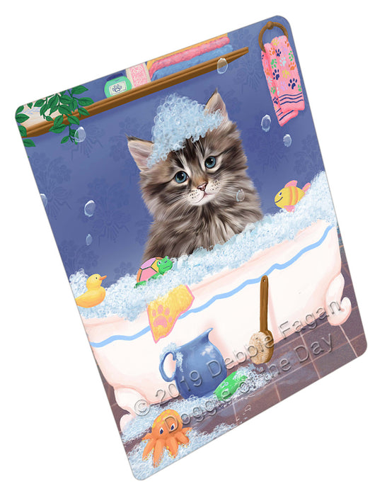Rub A Dub Dog In A Tub Siberian Cat Cutting Board - For Kitchen - Scratch & Stain Resistant - Designed To Stay In Place - Easy To Clean By Hand - Perfect for Chopping Meats, Vegetables, CA81876