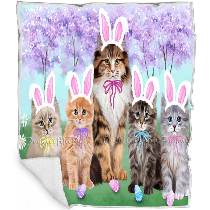Easter Holiday Siberian Cats Blanket BLNKT132024