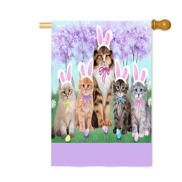 Personalized Easter Holiday Siberian Cats Custom House Flag FLG-DOTD-A59075