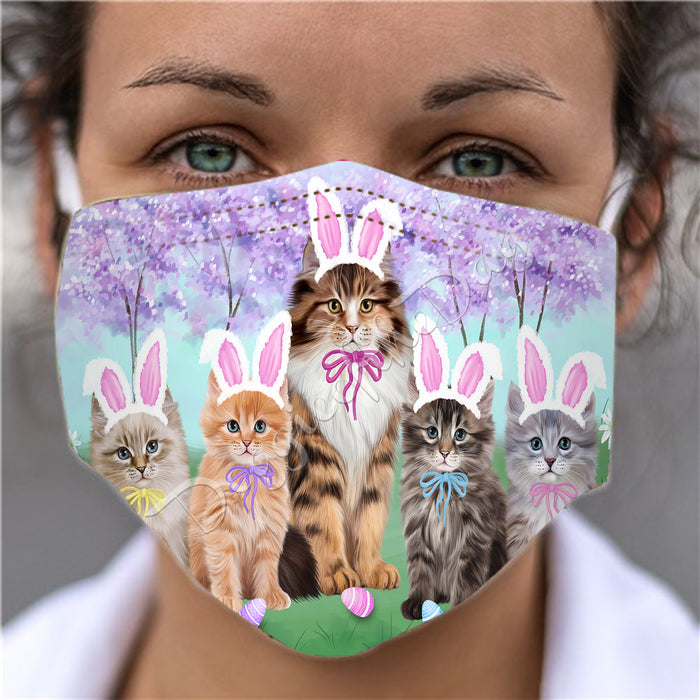 Easter Holiday Siberian Cats Face Mask FM49638