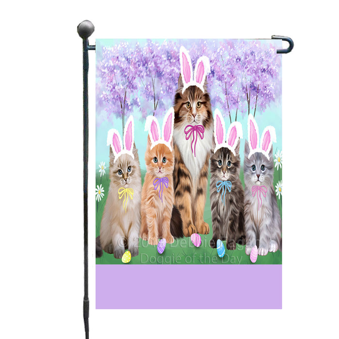 Personalized Easter Holiday Siberian Cats Custom Garden Flags GFLG-DOTD-A59019