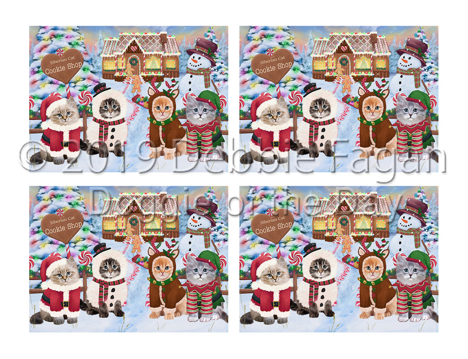 Holiday Gingerbread Cookie Siberian Cats Placemat