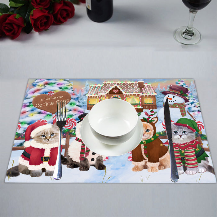 Holiday Gingerbread Cookie Siberian Cats Placemat