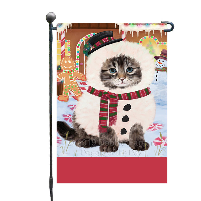 Personalized Gingerbread Candyfest Siberian Cat Custom Garden Flag GFLG64189