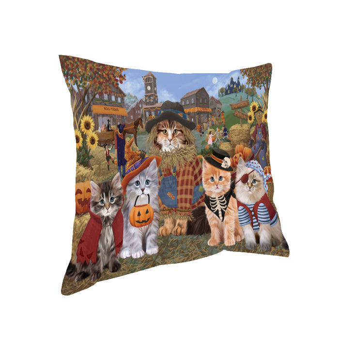 Halloween 'Round Town Siberian cats Pillow PIL85176