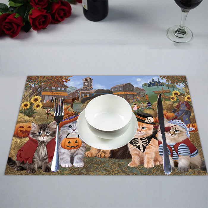 Halloween 'Round Town Siberian Cats Placemat