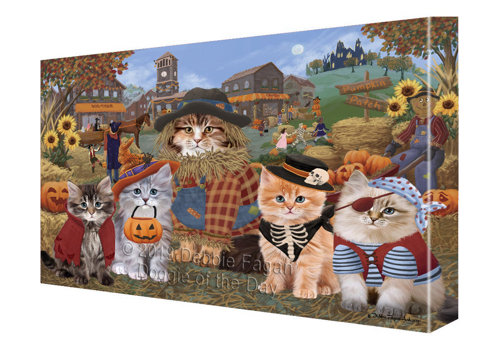 Halloween 'Round Town Siberian cats Canvas Print Wall Art Décor CVS144017